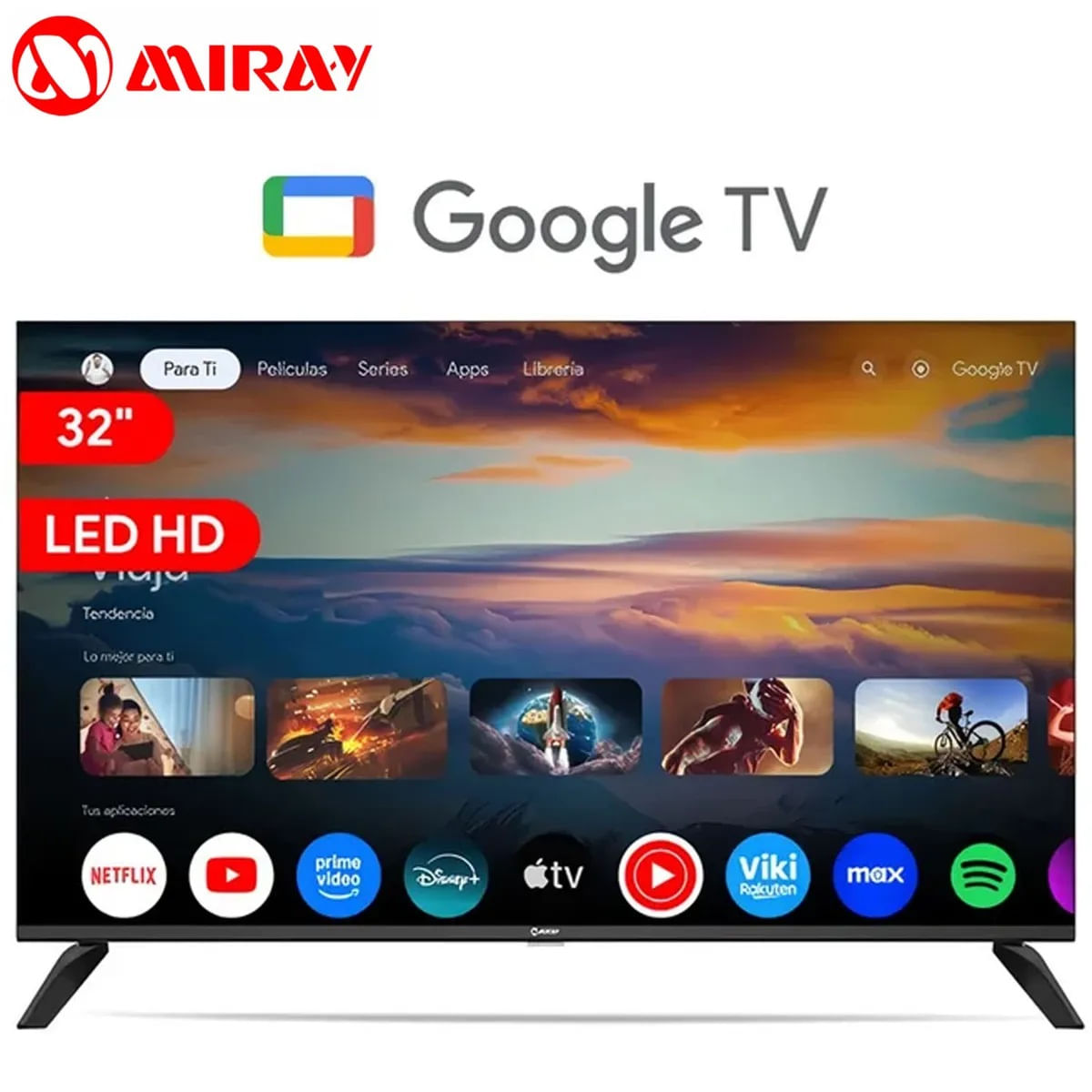 Televisor Miray Google Smart TV LED HD 32 MS32-E2000GBT