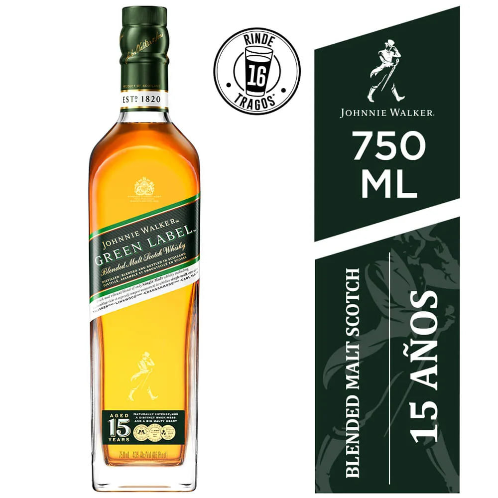 Whisky JOHNNIE WALKER Green Label 750ml