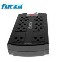 Supresor De Picos De 10 Tomas Forza  Negro 220v Fsp-10un