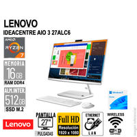 AIO Lenovo IdeaCentre 3 27ALC6 27"" FHD IPS Ryzen 7 7730U 2.0/4.5GHz 16GB DDR4-3200 con Windows 11