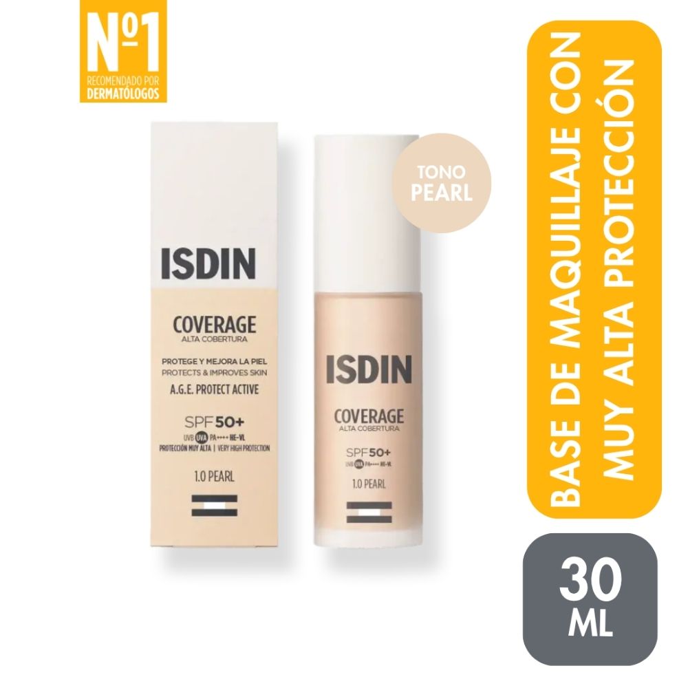 Base de Maquillaje Isdin Coverage 1.0 Pearl Spf50+ 30 Gr