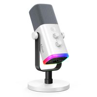 Fifine - Micrófono Ampligame AM8 RGB USB/XLR Dynamic - Blanco
