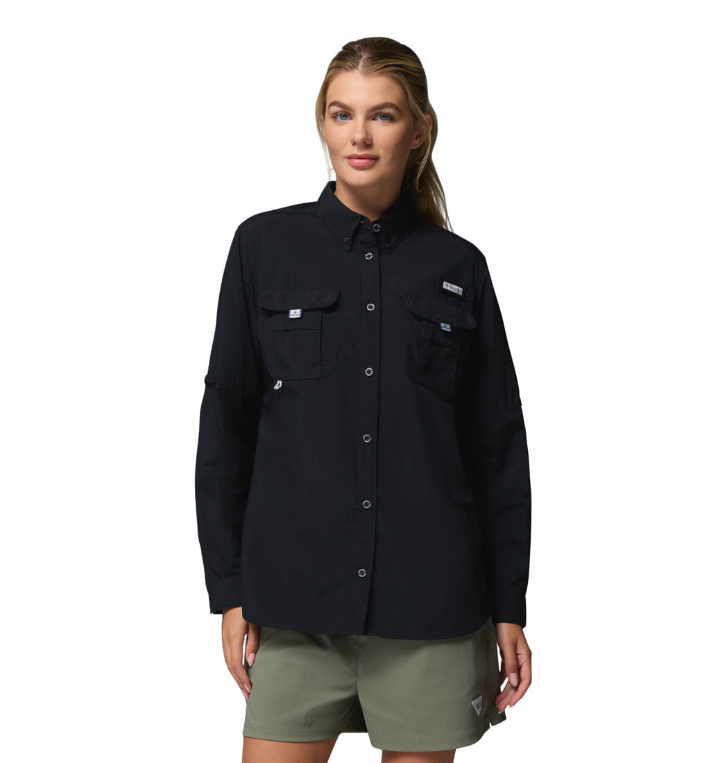 Blusa Para Mujer Manga Larga PFG Bahama™ II Negra Vestuario