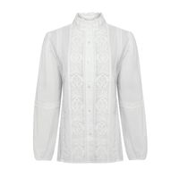 Blusa M/L Algodón Orgánico Para Mujer Camelia Blanco Rockford