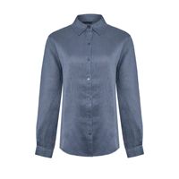 Blusa M/L Lino Orgánico Para Mujer Lirio Azul Rockford