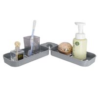 Esquinero Organizador de Baño Plegable con Escurridor Gris