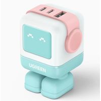 Adaptador/Cargador de corriente UGREEN Uno, USB-C 65W, Puertos 2 x USB-C / 1 x USB-A  PINK BLUE