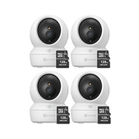 Kit de 4 cámaras de seguridad para interiores H6C Pro Full HD + Micro SD 128gb - Ezviz