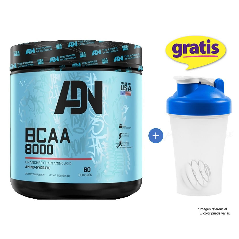 BCAA 8000 540 GR AMINOÁCIDOS ADN GREEN APPLE + SHAKER