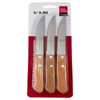 Sets de Cuchillos de Madera DECO HOME Paquete 3un
