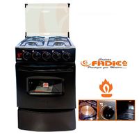 Cocina y Horno Sami 4h Negro con tapa de vidrio