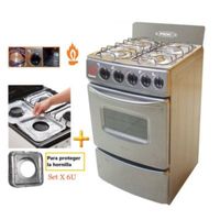 Cocina Fadic con respaldar y Horno 20 Sami 4H Gris +Protector