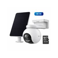 Cámara seguridad EB8 4G 4K + Micro SD 128GB  con batería y rotación 360° con panel solar - Ezviz