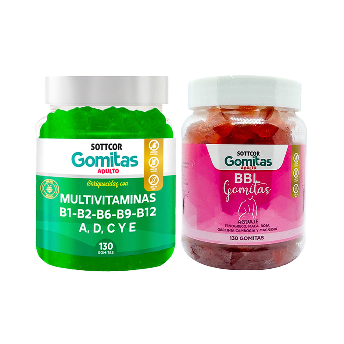 Gomitas Adulto Multivitaminas + Gomitas Aguaje BBL Adultos