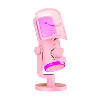 Fifine - Micrófono Ampligame AM6 RGB USB Cardioide - Pink