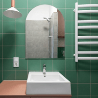 Espejo Arco Sin Marco 50x70 cm Baño Sala Dormitorio Borde Pulido 4mm
