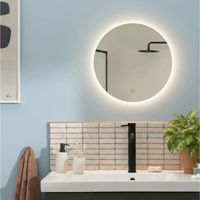 Espejo Circular Moderno WellHome con Iluminación LED Táctil Cálido para Baño o Tocador - 60cm
