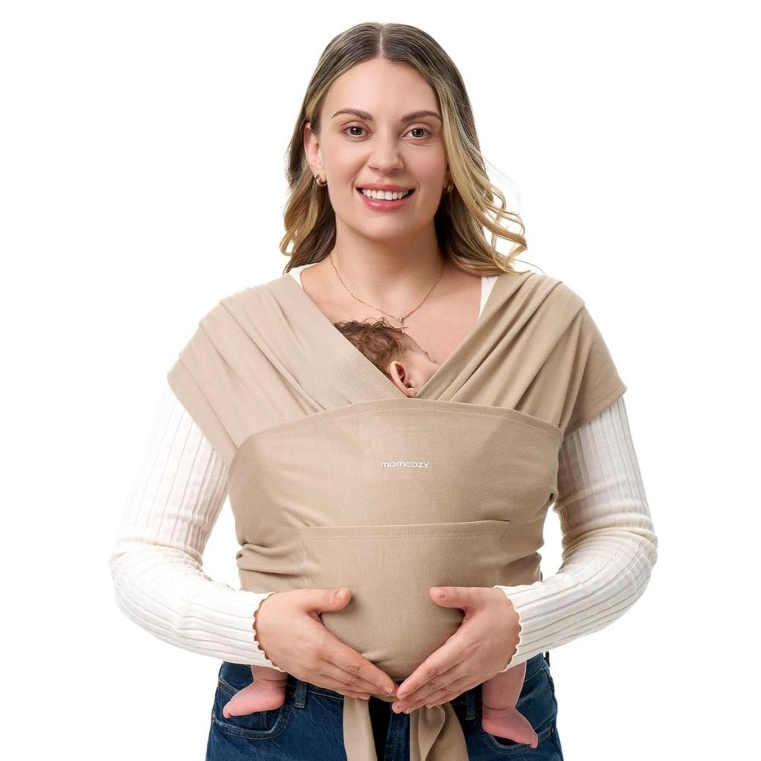 Portabebes o Fular Momcozy para niños de 8 a 35 libras - Beige