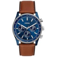 Reloj Fossil Sullivan BQ2512 Multifuncional Correa de Cuero Marron Dial Azul