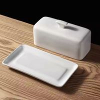 Quesera, Mantequillera de Porcelana Blanca C/Tapa 20*12*9