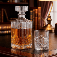 Jgo 7pc Vasos, Licorera, Whiskera, Cadamada, Brandy, Escoces. 970 ml