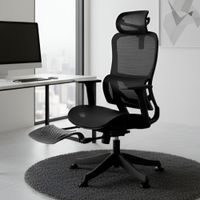 Silla Ergonomica de Oficina Gerencial Komsum Paris Negro con Posapies
