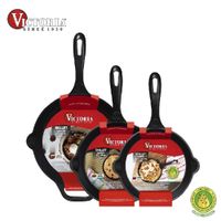 SET 3 SARTENES HIERRO FUNDIDO CURADO VICTORIA 16,20,30 CM