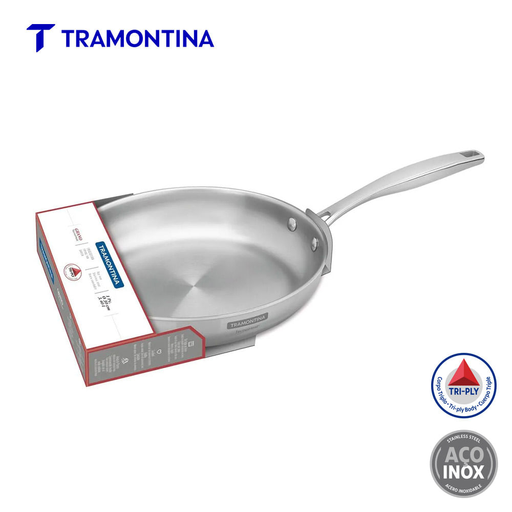 SARTÉN TRAMONTINA GRANO 30 CM ACERO INOXIDABLE 3.4 L 62155300
