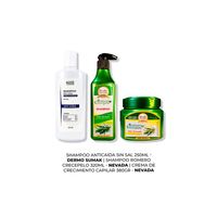 SHAMPOO ANTICAIDA 250ML + SHAMPOO ROMERO 320ML + CREMA DE CRECIMIENTO