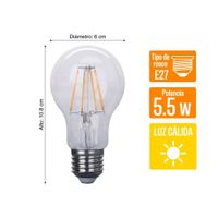 Foco LED Bulbo 5.5W Luz Cálida Vidrio Orange