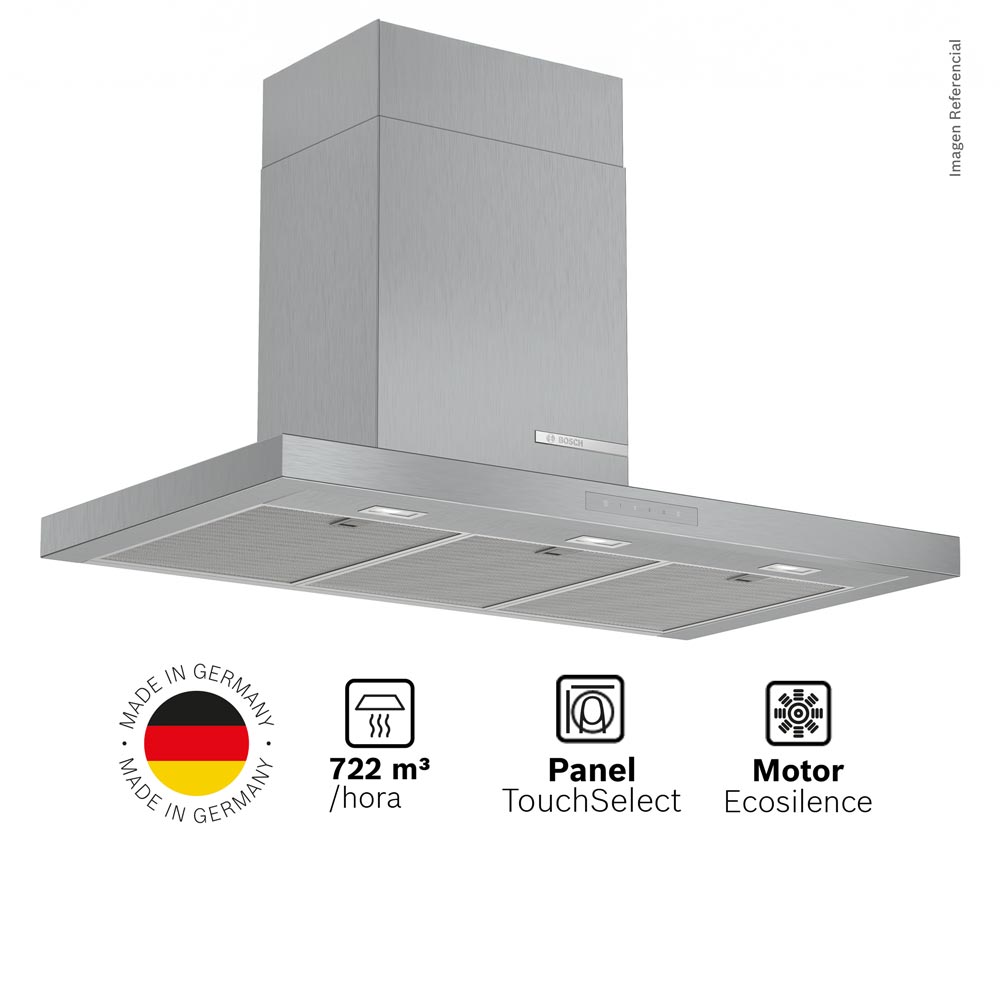Campana Decorativa Bosch 90 cm DWB97CM50 Acero Inoxidable