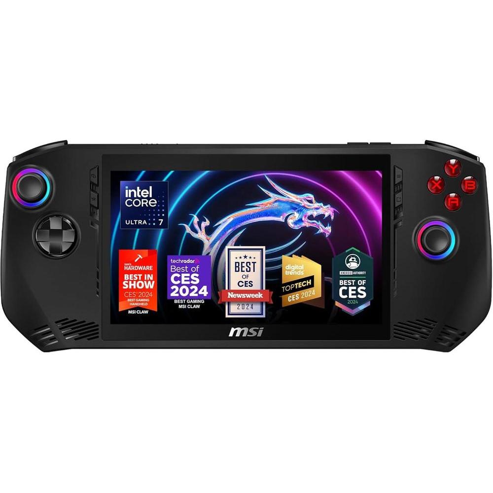 MSI Claw PC Gaming Handheld con procesador Intel Ultra 7-155H, pantalla FHD, 16 GB RAM, SSD de 512 T