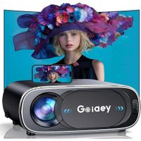 Proyector portv°til 4K con auto enfoque, WiFi y Bluetooth, correcciv=n de keystone, zoom 50%-100%, i