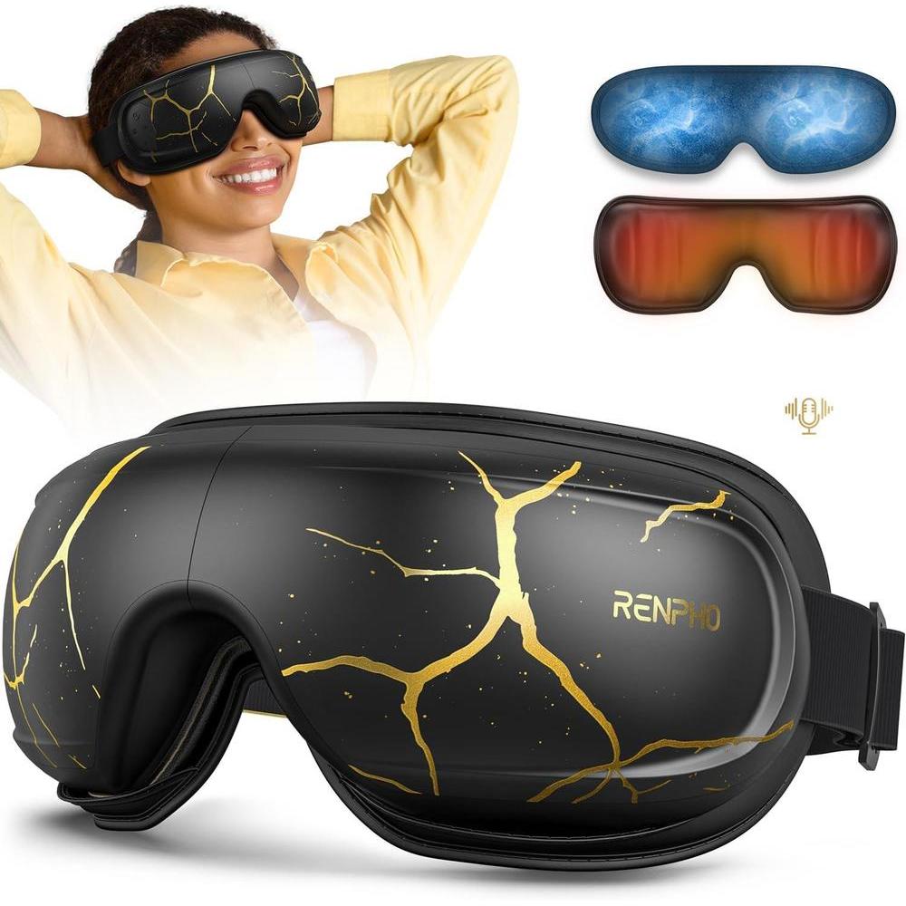 Masajeador de ojos RENPHO Eyeris Kintsugi con calor y frv?o, control de voz, ideal para regalos de S