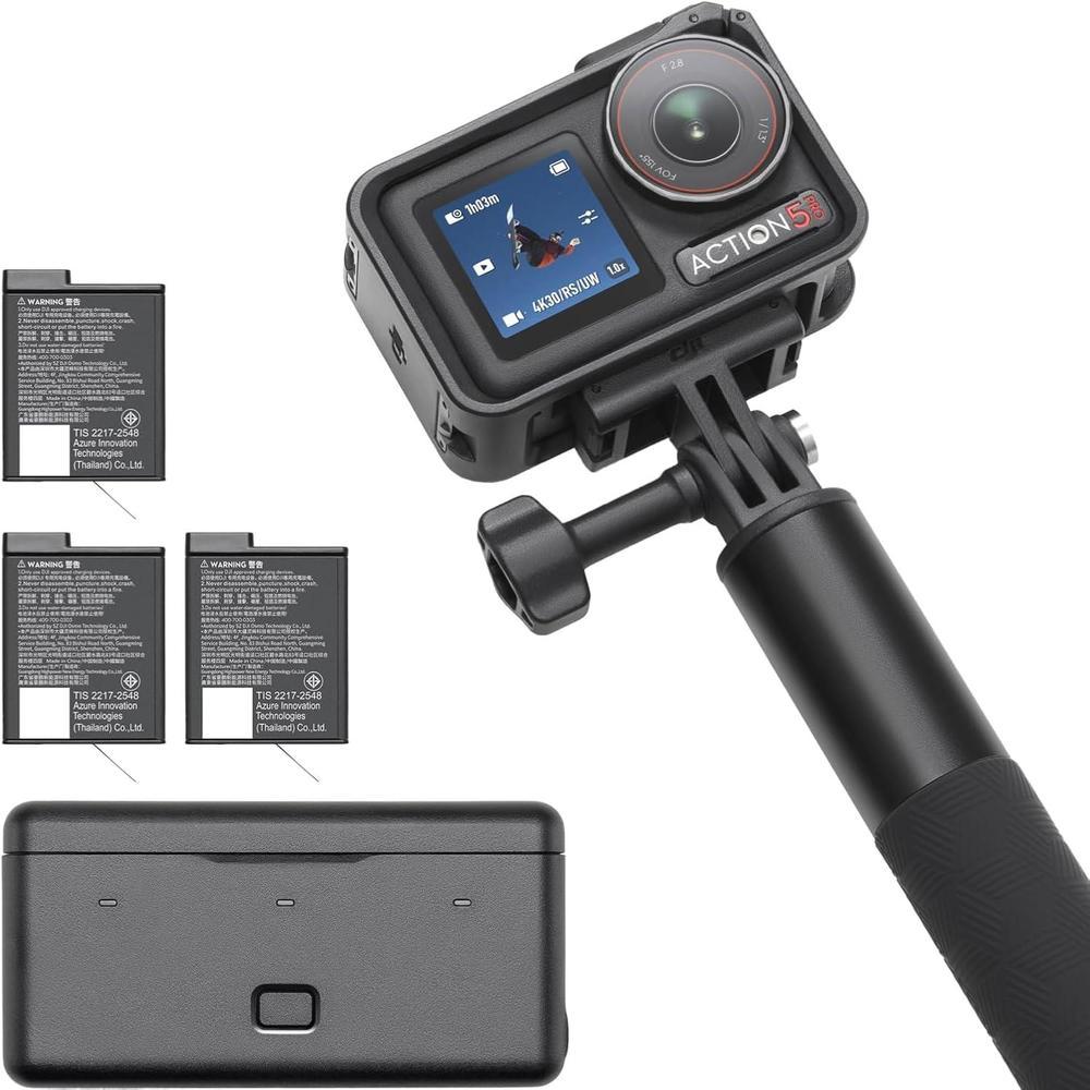 DJI Osmo Action 5 Pro Adventure Combo, cv°mara de acciv=n 4K, baterv?a extendida, estabilizaciv=n, p
