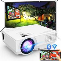 Proyector WiFi y Bluetooth actualizado para exterior, mini proyector de cine en casa compatible con