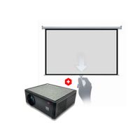 Combo: Proyector portátil Westminster Full HD 4k 7000 lúmenes, negro + Pantalla ecran Westminster para pared manual 84""