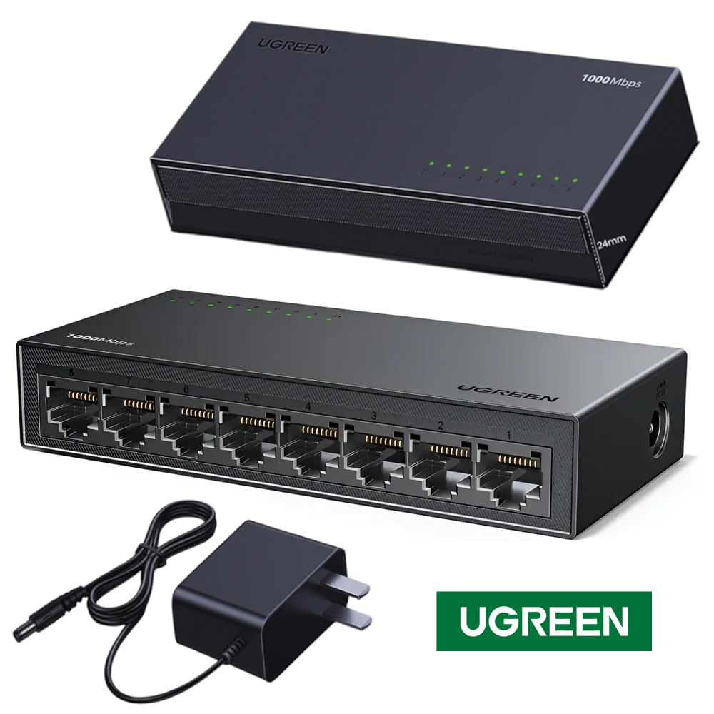 Switch 8 Puertos Ugreen 1000mbps Rj45 Lan Gigabit Ethernet