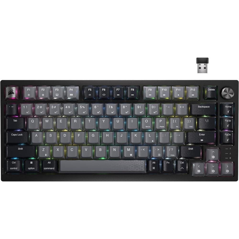 Teclado mecv°nico inalv°mbrico Corsair K65 Plus RGB con interruptores rojos MLX para PC y consolas,