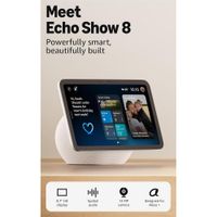 Echo Show 8 de Amazon, pantalla HD con audio espacial y control de Smart Home, color blanco