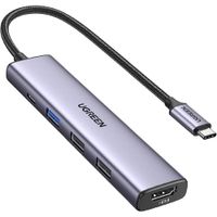 UGREEN Revodok 105 USB C Hub Adaptador multipuerto HDMI 4K, entrega de energv?a 100W, 3 puertos USB-
