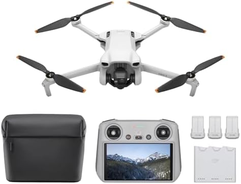 DJI Mini 3 Fly More Combo (DJI RC), Drones with Camera for Adults 4K, 3 Batteries for 114-min Flight