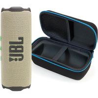 JBL Flip 7 con funda dura negra, altavoz Bluetooth portv°til con sonido potente y tecnologv?a AI Sou