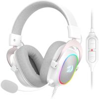 Redragon H510 Zeus-X RGB Auriculares gaming Blanco con sonido 7.1, controladores de audio en almohad