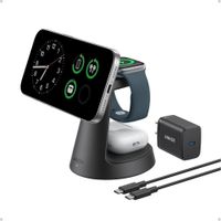 Anker MagSafe Cargador Compatible con iPhone 17/16/15/14, Apple Watch y AirPods, Estaciv=n de Carga