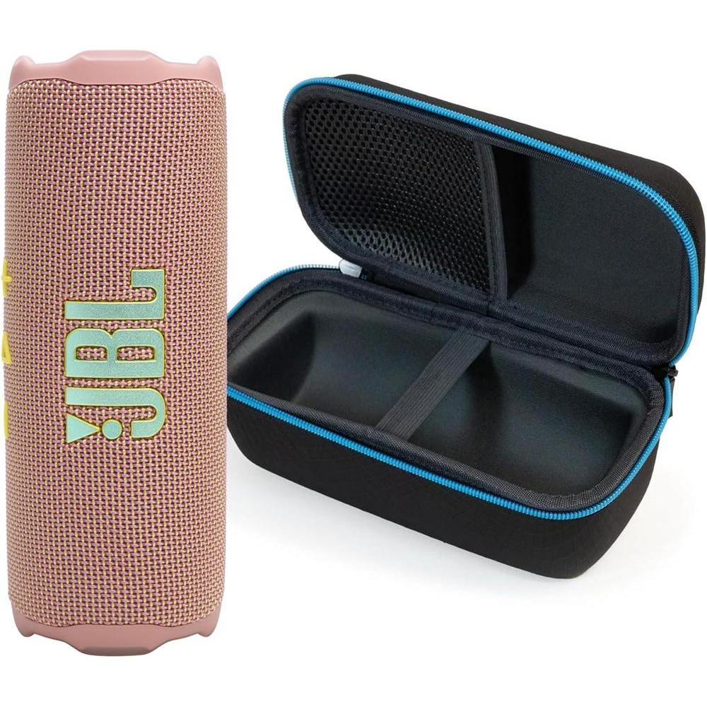 JBL Flip 7 Rosa con Funda Protectora Divvi, Bocina Bluetooth Portv°til, Impermeable, A Prueba de Pol
