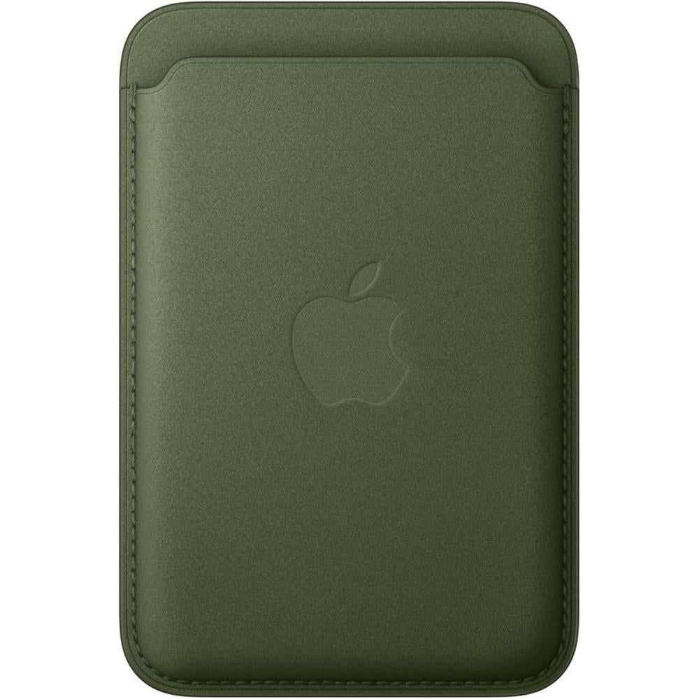 Apple Cartera FineWoven para iPhone con MagSafe en color verde moss, material reciclado, soporte par