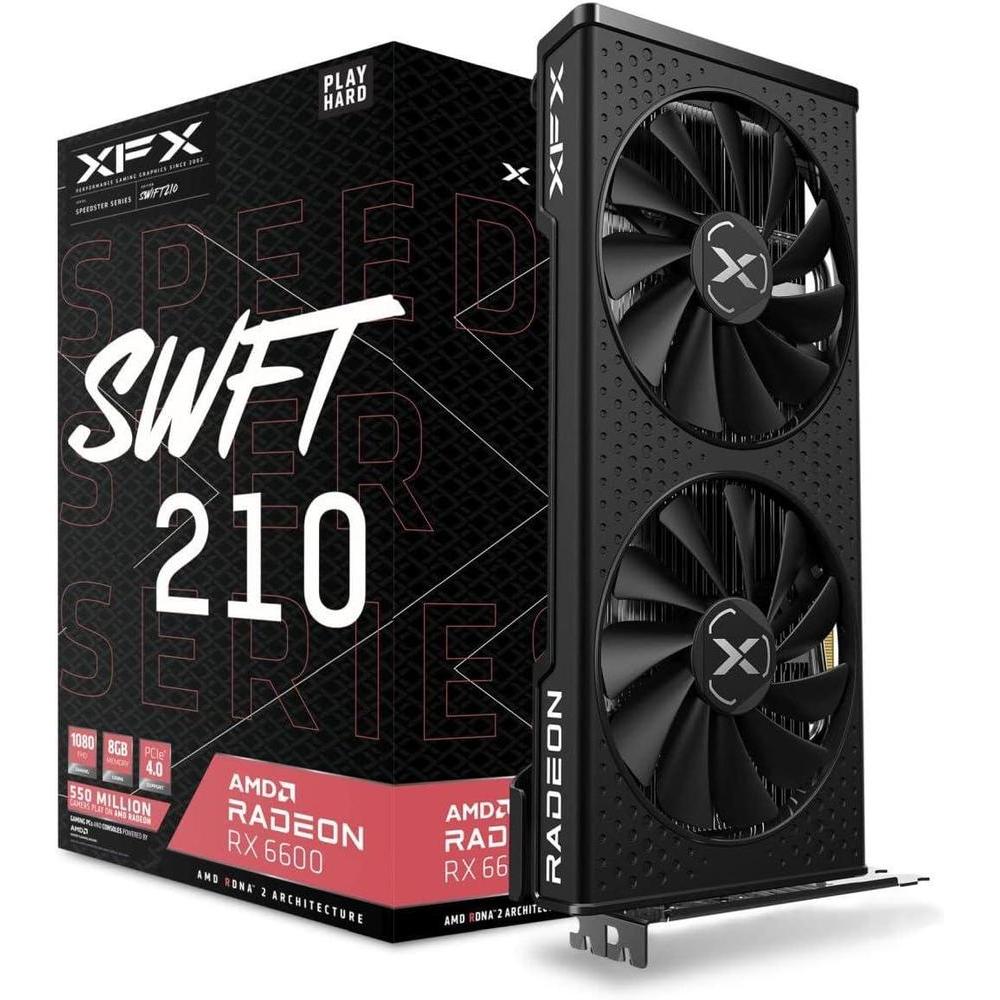 XFX Speedster SWFT 210, Radeon RX 6600, tarjeta grv°fica para juegos, 8GB GDDR6, HDMI, AMD RDNA 2, R