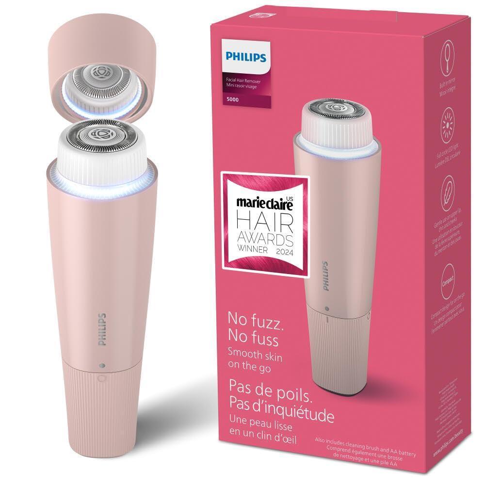 Philips Removedor de Vello Facial Serie 5000, Aseo Personal para Mujeres, Inalv°mbrico y Compacto, C