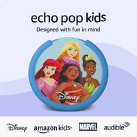 Amazon Echo Pop Kids con control parental y disev±o de princesas Disney, incluye suscripciv=n Amazon